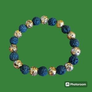 3/$30 HANDMADE Beaded Essential Oil Lava Diffuser Unisex Stretch Bracelet